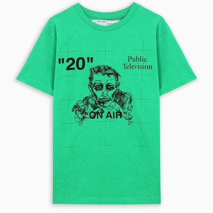 OFF-WHITE Public Television T-shirt Green/Black