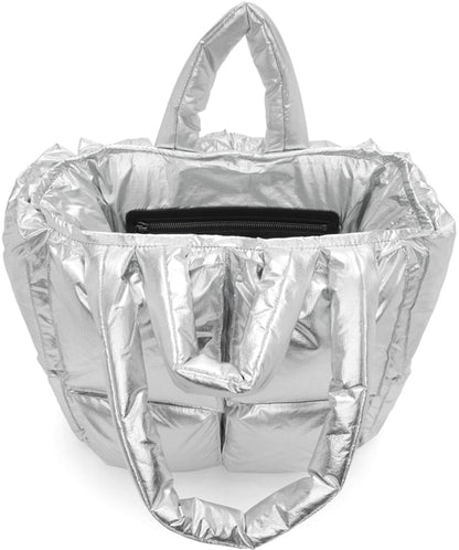 OFF-WHITE Puffy Bag Nylon Small Silver