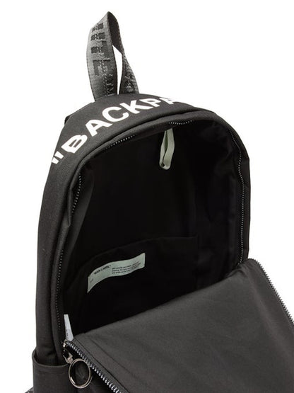 OFF-WHITE Quote Backpack Canvas Black White