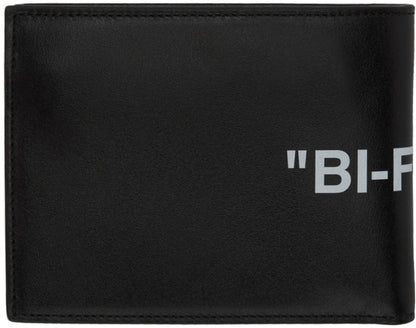 OFF-WHITE Quote Bifold Wallet "BI-FOLD" Black White