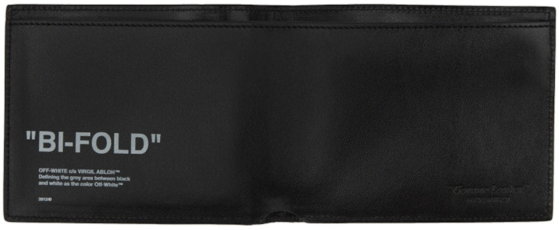 OFF-WHITE Quote Bifold Wallet "BI-FOLD" Black White