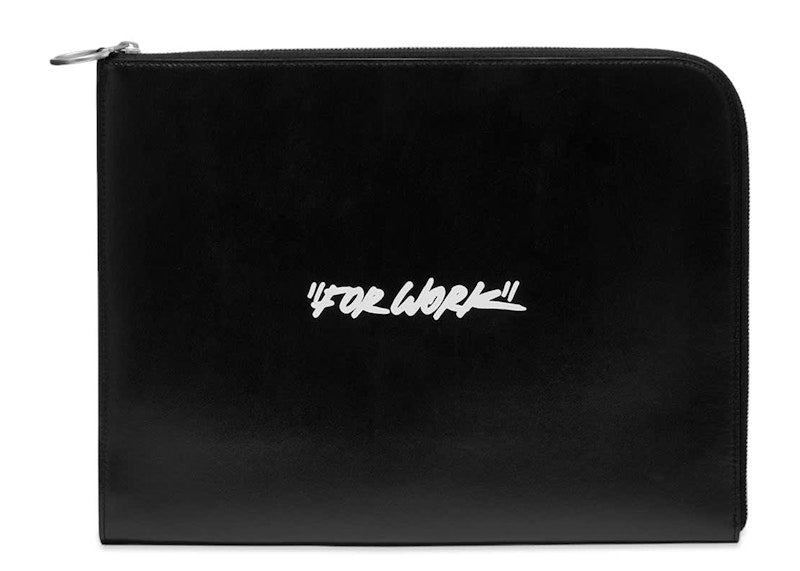 OFF-WHITE Quote "For Work" Document Folder Black White
