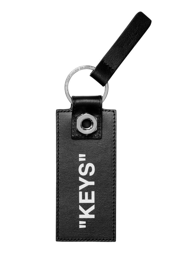 OFF-WHITE "FOR KEYS" Quote Keychain Black/White