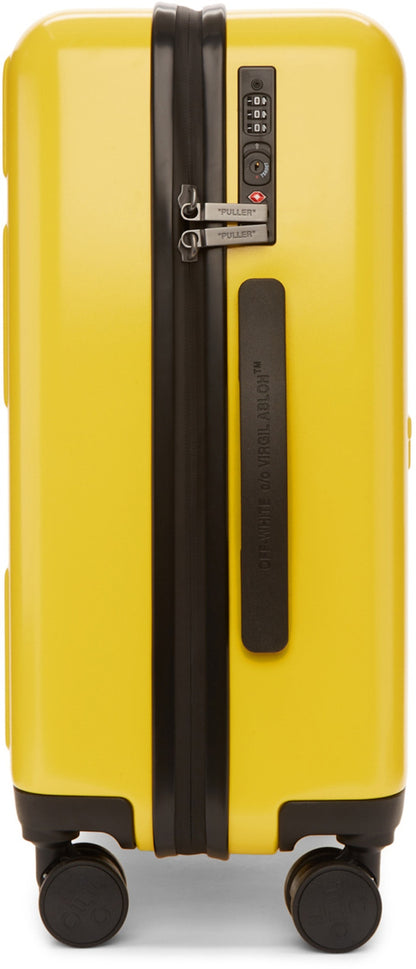 OFF-WHITE Quote Luggage "FOR TRAVEL" Yellow