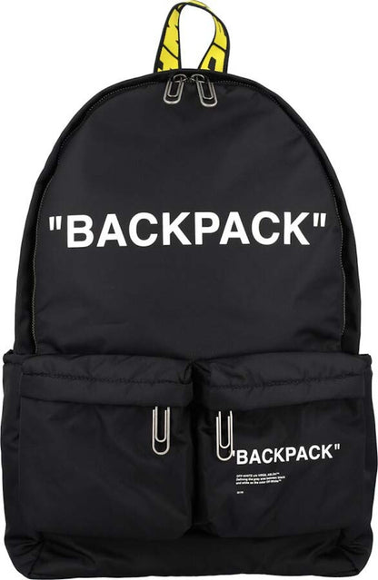 OFF-WHITE Quote Nylon Backpack Black/White