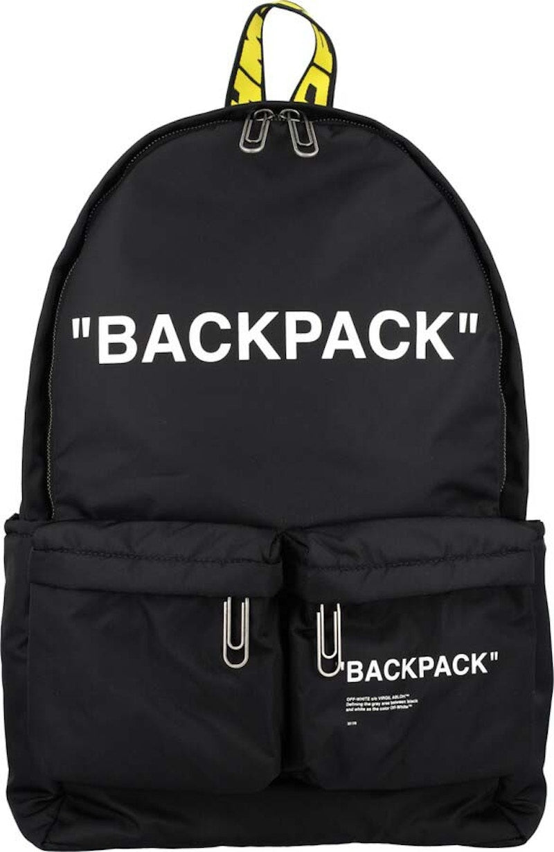 OFF-WHITE Quote Nylon Backpack Black/White