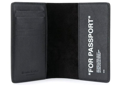 OFF-WHITE Quote Passport Holder "FOR PASSPORT" Black/White