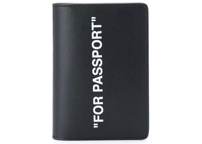 OFF-WHITE Quote Passport Holder "FOR PASSPORT" Black/White