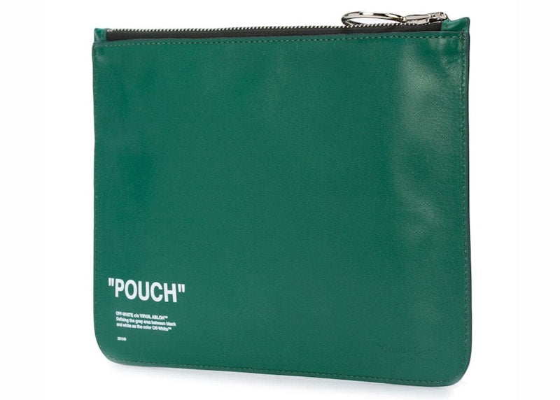 OFF-WHITE Quote Pouch Leather Green