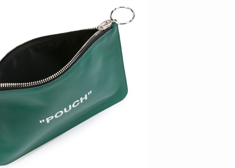OFF-WHITE Quote Pouch Leather Green