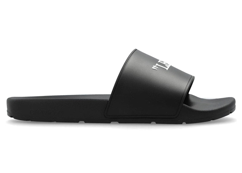 OFF-WHITE Quote Rubber Slides Black