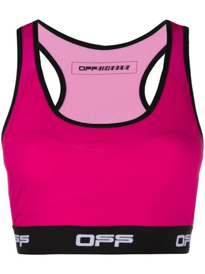 OFF-WHITE Racerback Sports Bra Fuchsia/Black