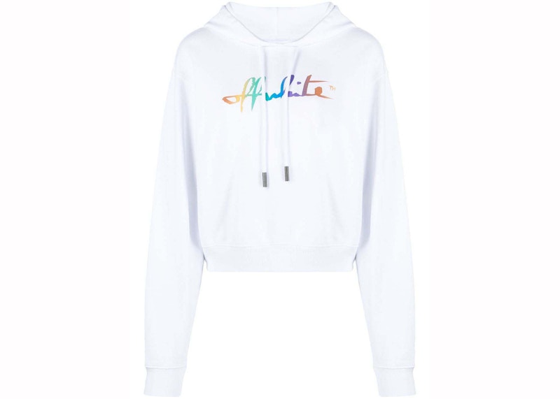 OFF-WHITE Rainbow Logo Hoodie White