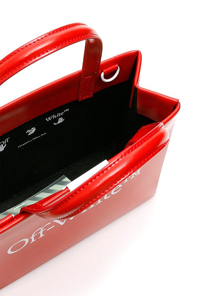 OFF-WHITE Red Leather Box Bag Mini Red/White