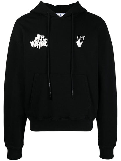 OFF-WHITE Red Tongue Hoodie Black/White