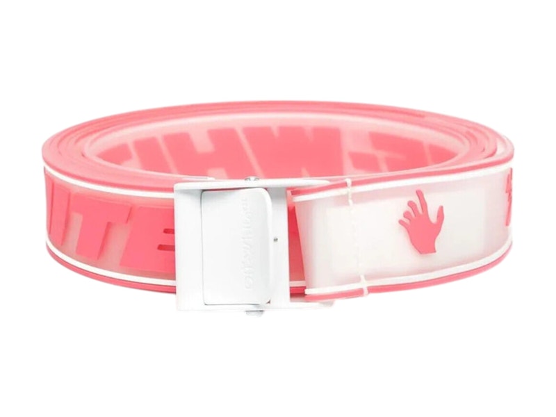 OFF-WHITE Rubber Industrial Belt White/Pink