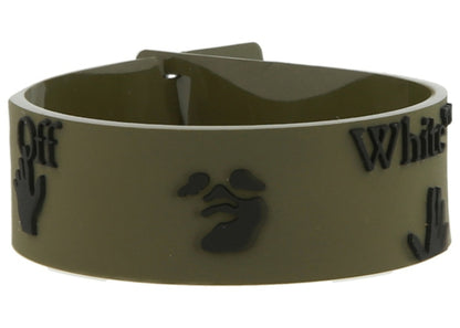 OFF-WHITE Rubber Logo Bracelet Green/Black