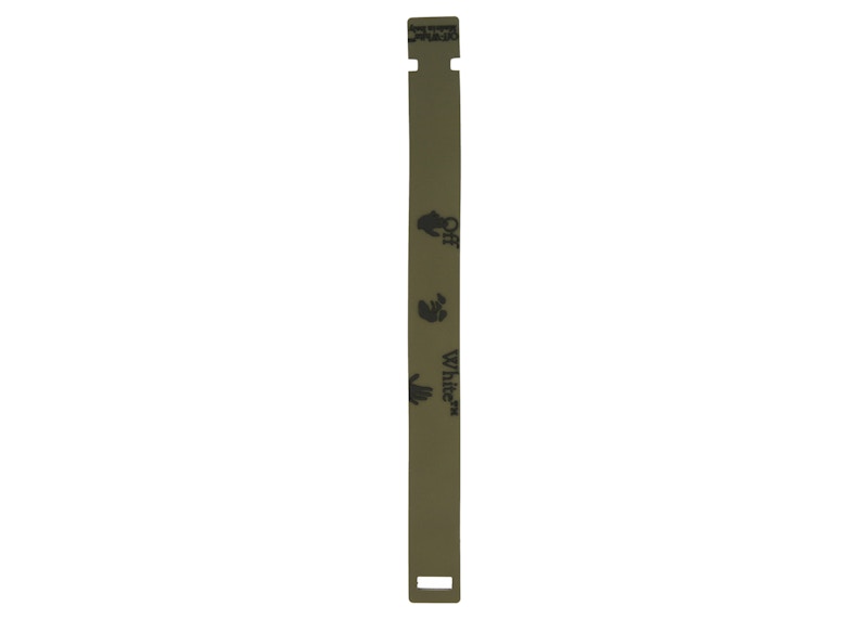OFF-WHITE Rubber Logo Bracelet Green/Black