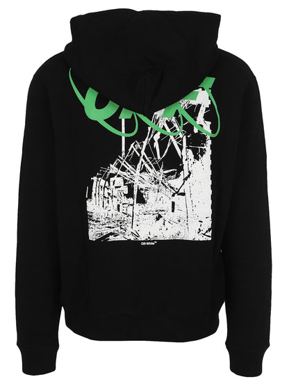 OFF-WHITE Ruined Factory Hoodie Black/White/Green