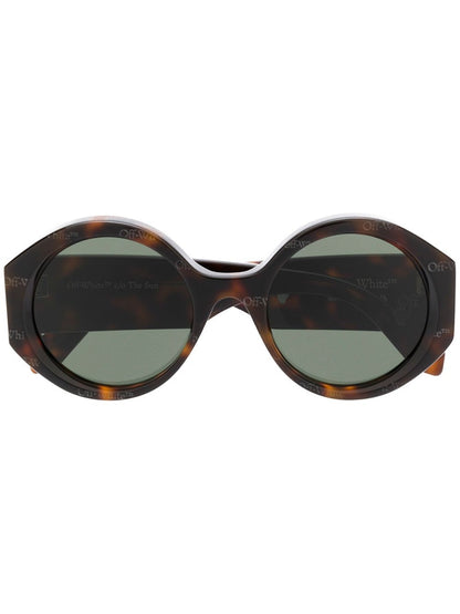 OFF-WHITE Sara Round Frame Sunglasses Havana Brown/White (OWRI022F20PLA0016003)