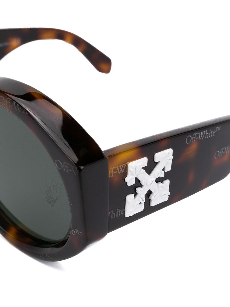 OFF-WHITE Sara Round Frame Sunglasses Havana Brown/White (OWRI022F20PLA0016003)