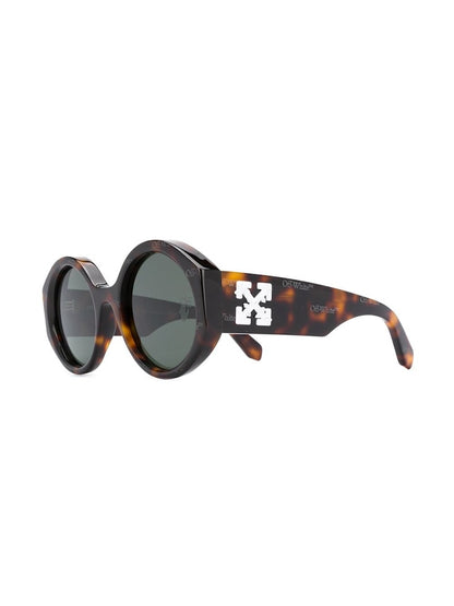 OFF-WHITE Sara Round Frame Sunglasses Havana Brown/White (OWRI022F20PLA0016003)