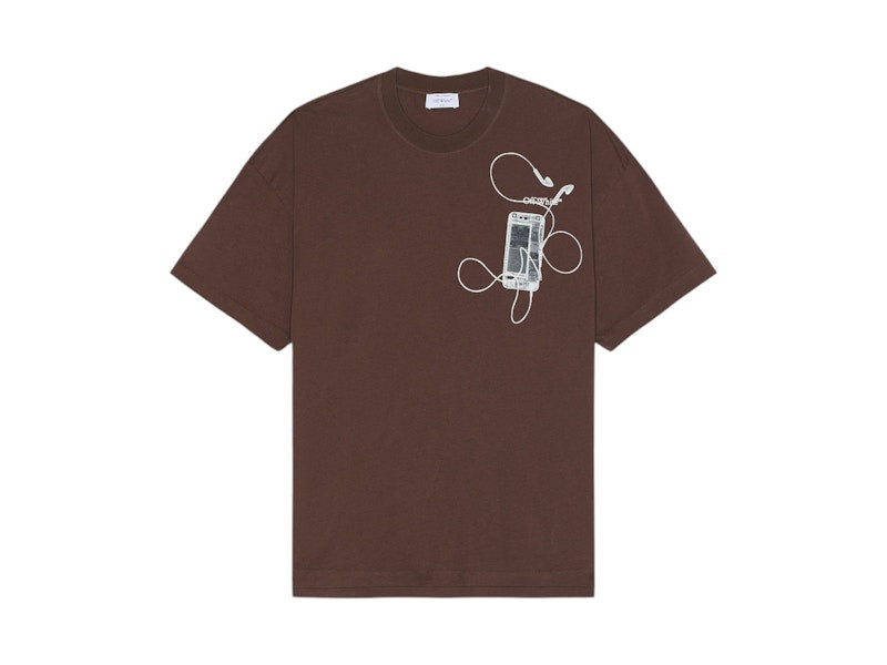 OFF-WHITE Scan Arrow Oversize Rain Drum T-shirt Brown