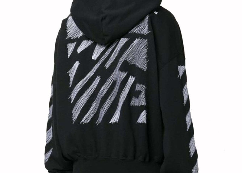 OFF-WHITE Scribble Diag Boxy Hoodie Black