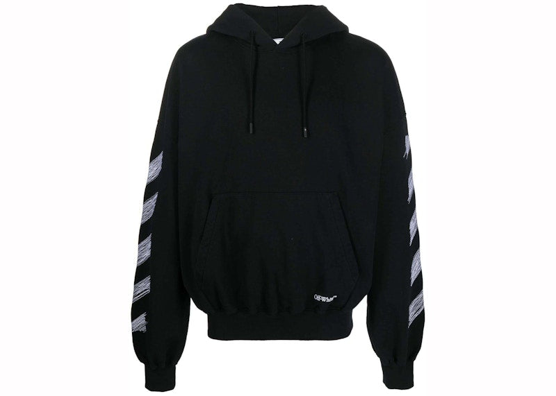OFF-WHITE Scribble Diag Boxy Hoodie Black