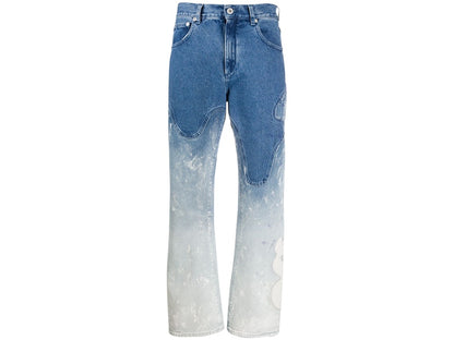 OFF-WHITE Shaped Baggy Denim Jeans Bleached Blue