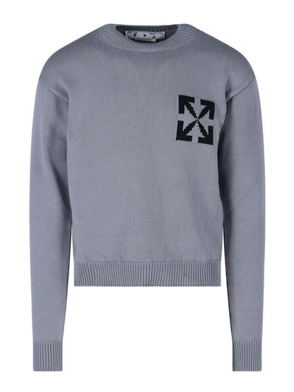 OFF-WHITE Single Arrow Knit Crewneck Grey