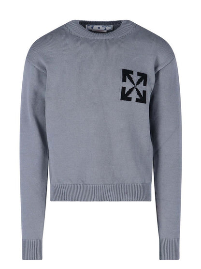 OFF-WHITE Single Arrow Knit Sweater Grey
