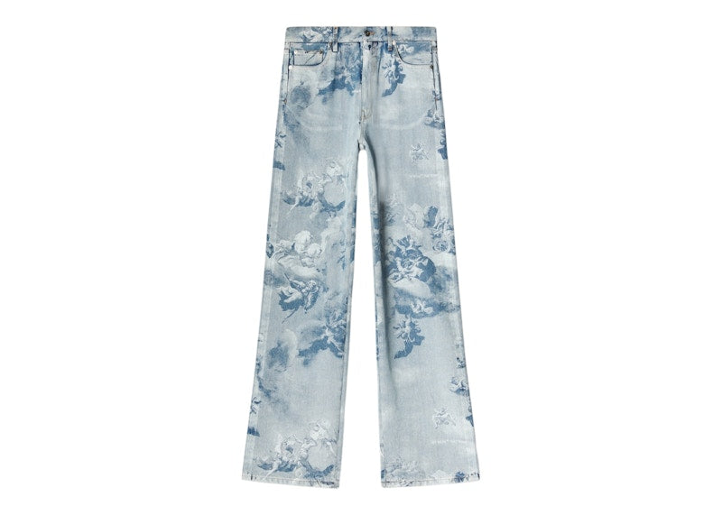 OFF-WHITE Skate All-Over Graphic Denim Straight Leg Jeans Blue
