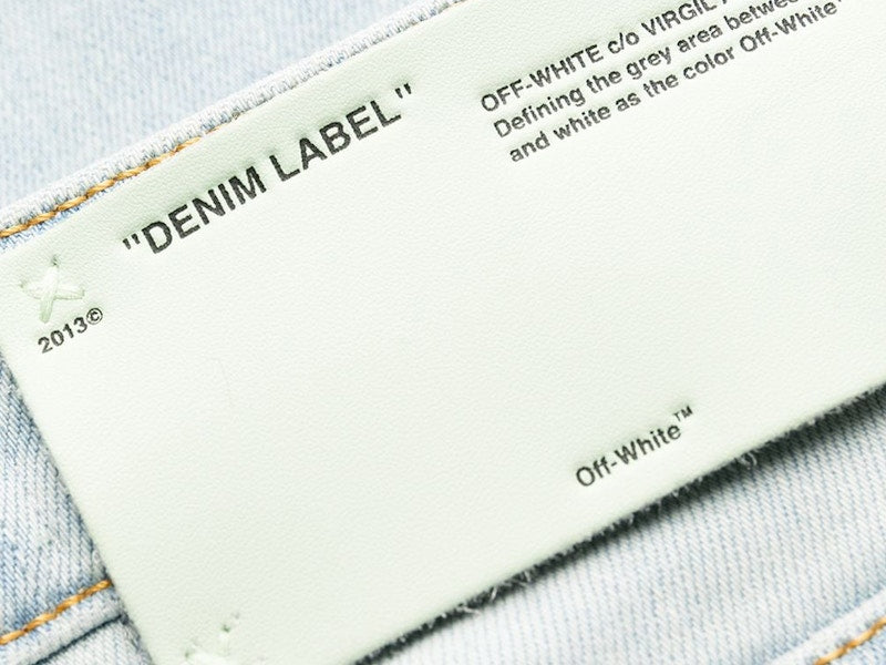 OFF-WHITE Skinny Denim Jeans Bleached Blue/White