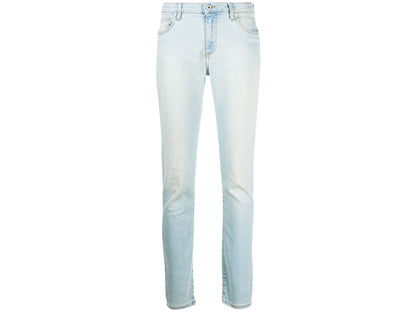 OFF-WHITE Skinny Denim Jeans Bleached Blue/White