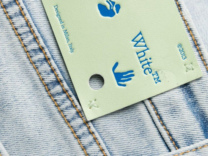 OFF-WHITE Skinny Denim Jeans Blue/White