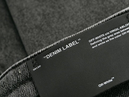 OFF-WHITE Skinny Denim Jeans Dark Grey/White