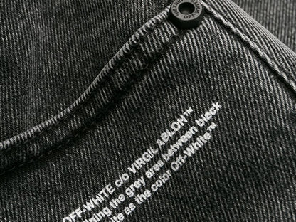 OFF-WHITE Skinny Denim Jeans Dark Grey/White
