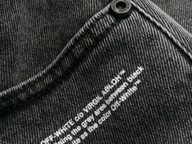 OFF-WHITE Skinny Denim Jeans Dark Grey/White