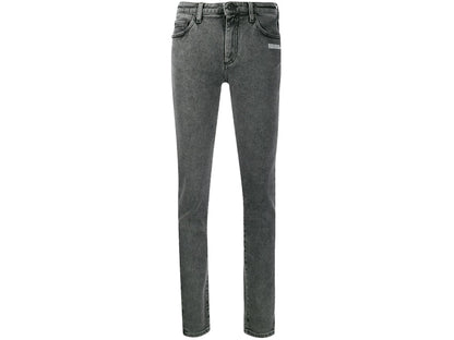 OFF-WHITE Skinny Denim Jeans Dark Grey/White