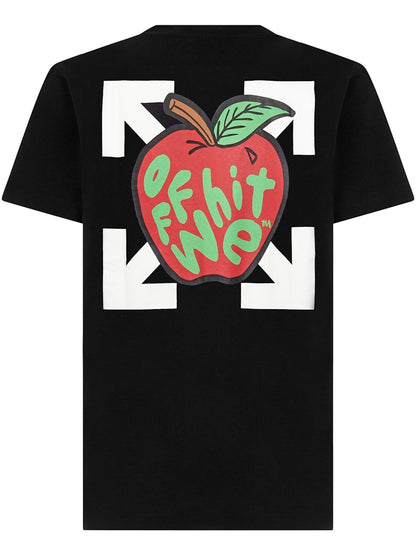 OFF-WHITE Slim Fit Apple Print Arrow T-shirt Black