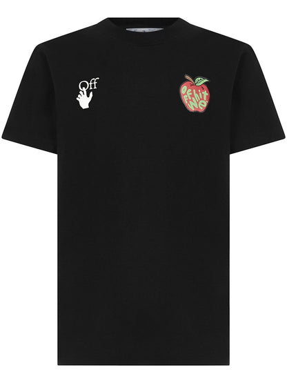 OFF-WHITE Slim Fit Apple Print Arrow T-shirt Black
