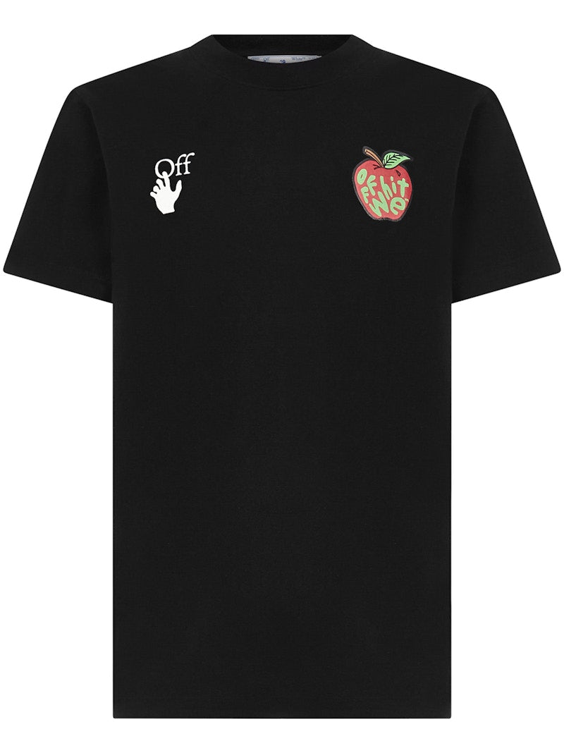 OFF-WHITE Slim Fit Apple Print Arrow T-shirt Black