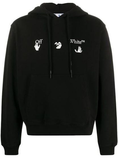 OFF-WHITE Slim Fit Big Logo Hoodie Black/White