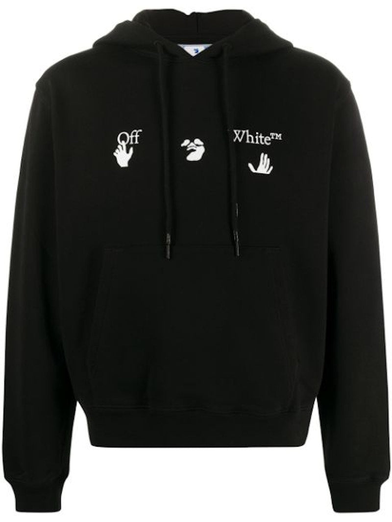 OFF-WHITE Slim Fit Big Logo Hoodie Black/White