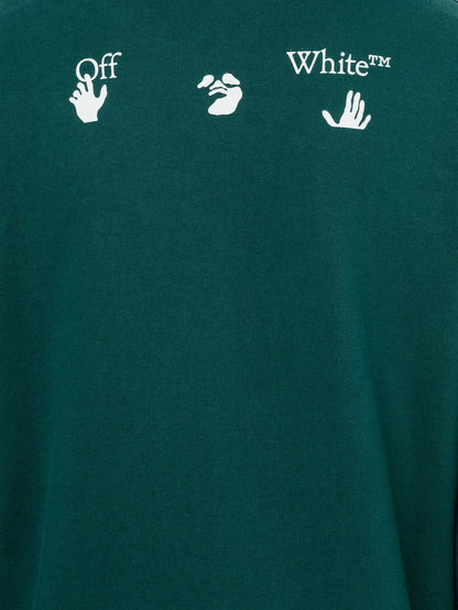 OFF-WHITE Slim Fit Big Logo Hoodie Dark Green/White