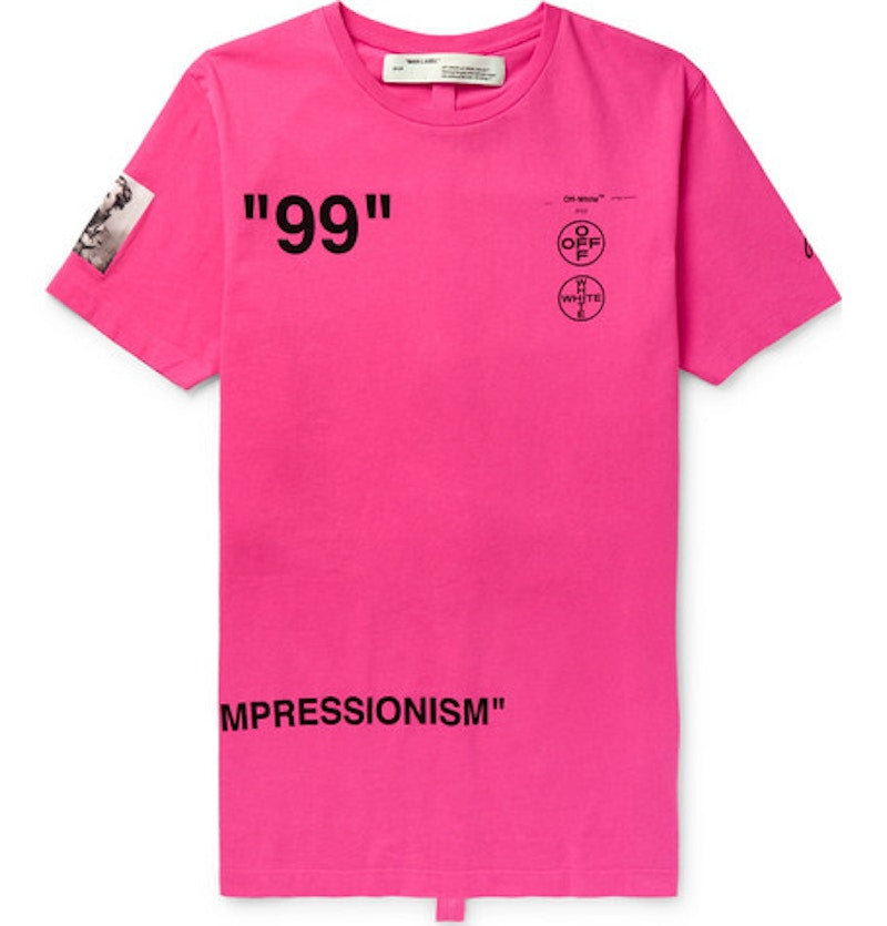 OFF-WHITE Slim Fit Boat Print T-shirt Pink/Black