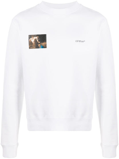 OFF-WHITE Slim Fit Caravaggio Angel Sweatshirt White/Black