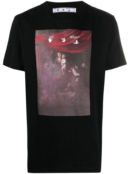 OFF-WHITE Slim Fit Caravaggio Painting T-shirt Black