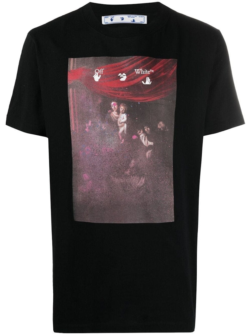 OFF-WHITE Slim Fit Caravaggio Painting T-shirt Black